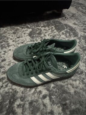 adidas Green Suede Samba Sneakers with White Stripes